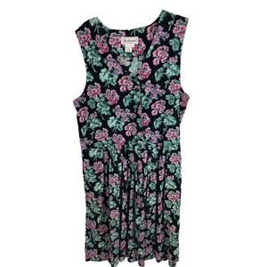 Vintage Bechamel Dress Size 16 Floral Corduroy Long Cottagecore Cotton